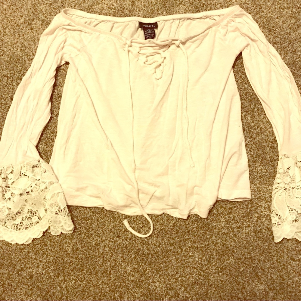 Off the shoulder cropped shirt - Picture 1 of 2